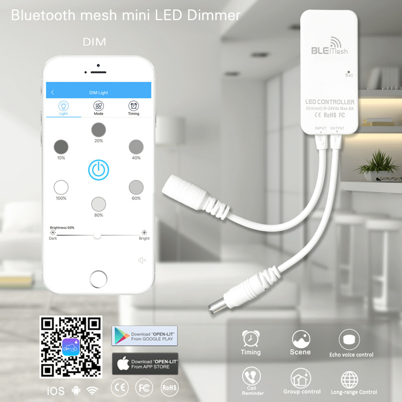 LED Mini WiFi Controller Works with Alexa for Flexible LED Strip 