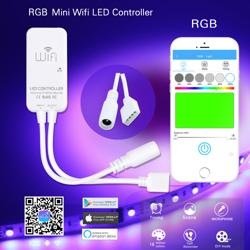 Il controller Mini WiFi LED funziona con Alexa per Strip LED flessibile 