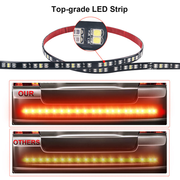 60  'Dubbele rij waterdichte LED Flexibele striptruck Tailgate Light voor trailer, SUV en sleepvoertuig