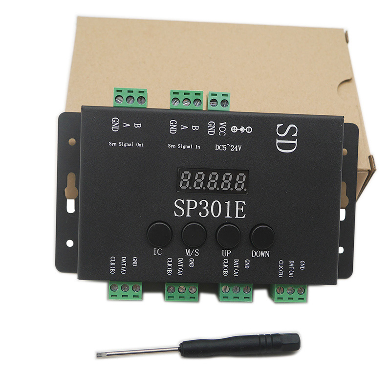 SP301E SD Card SPI Programmable Pixel LED Controller for RGB Full Color LED Strip Light