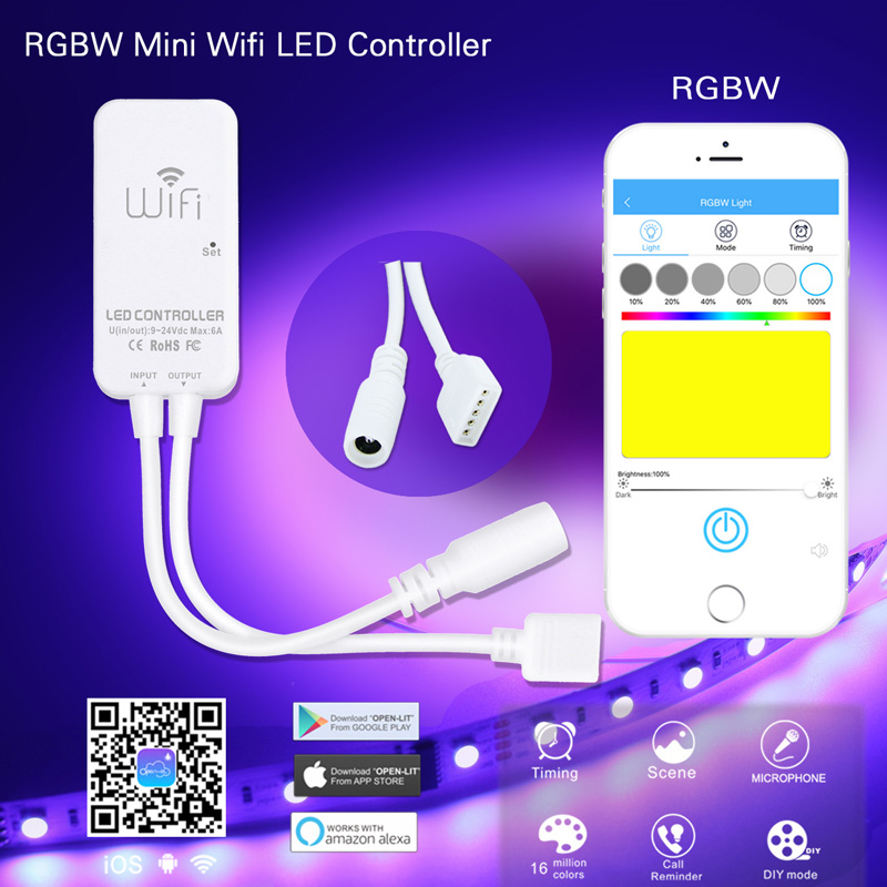 Il controller Mini WiFi LED funziona con Alexa per Strip LED flessibile 