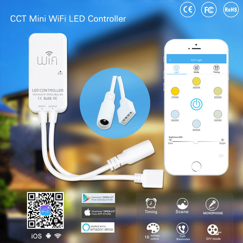 Il controller Mini WiFi LED funziona con Alexa per Strip LED flessibile 
