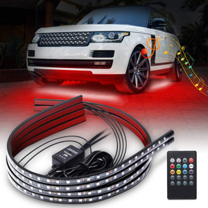 Car Neon Underglow Lights Waterproof RGB LED Strip Light Multi-colored Underbody Exterior Lighting Kit with Music Mode, Wireless Remote Control, Adjustable Brightness.