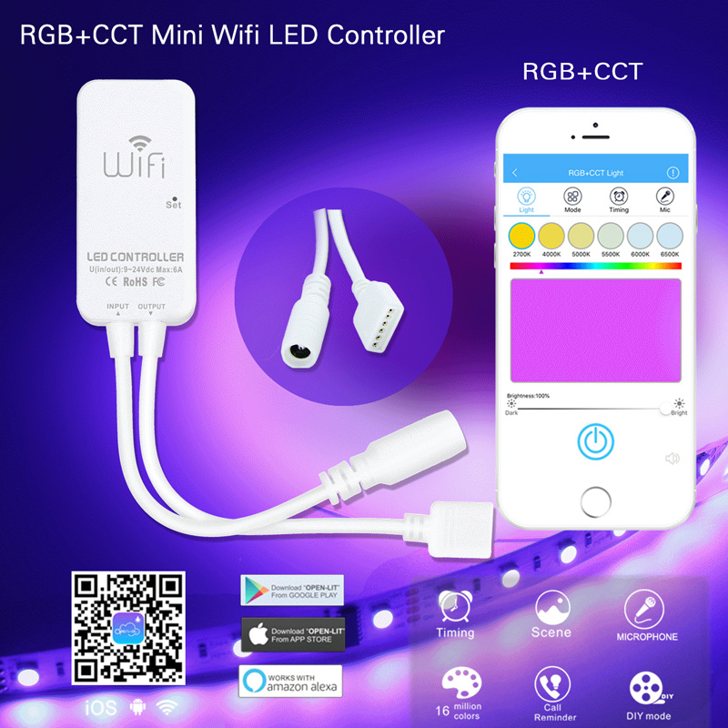Il controller Mini WiFi LED funziona con Alexa per Strip LED flessibile 