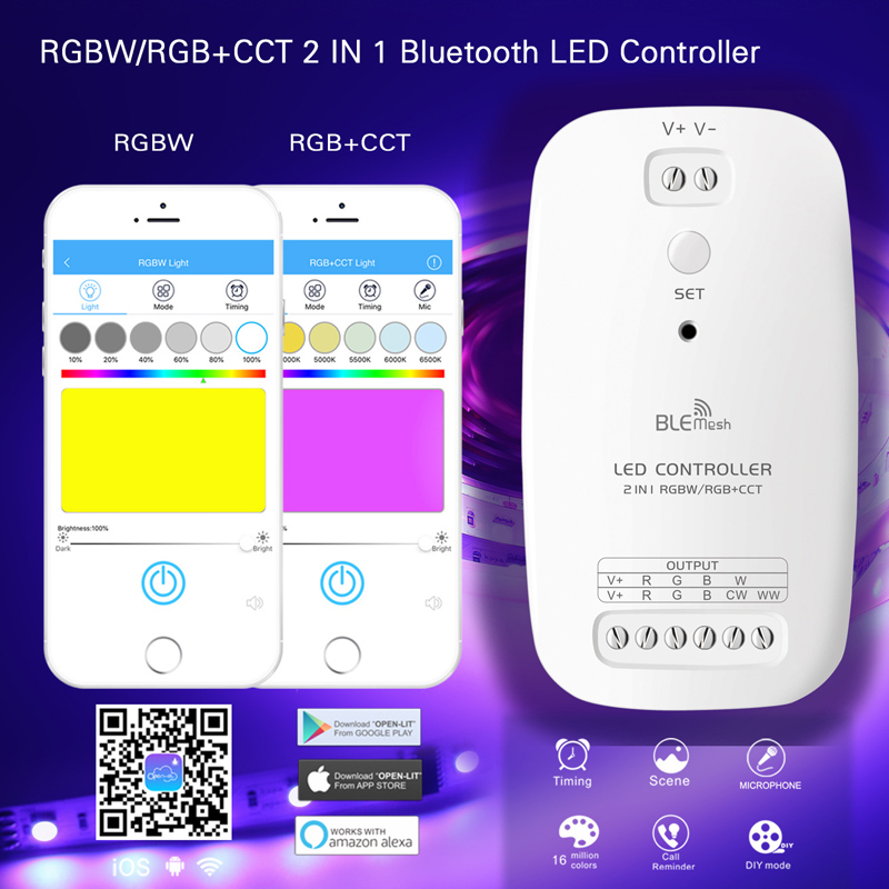 RGB & RGB+CCT LED Strip Lights Bluetooth Controller