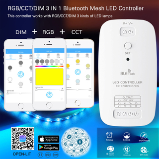 Dimmable RGB CCT LED Light Strip LED Bluetooth Controller